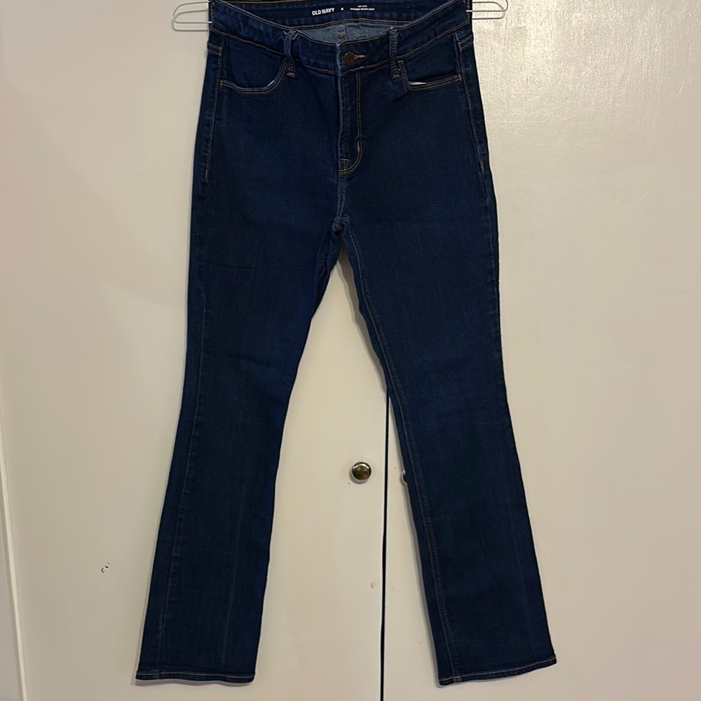 Old Navy Blue Boot Cut Jeans with Contrasting Stitching